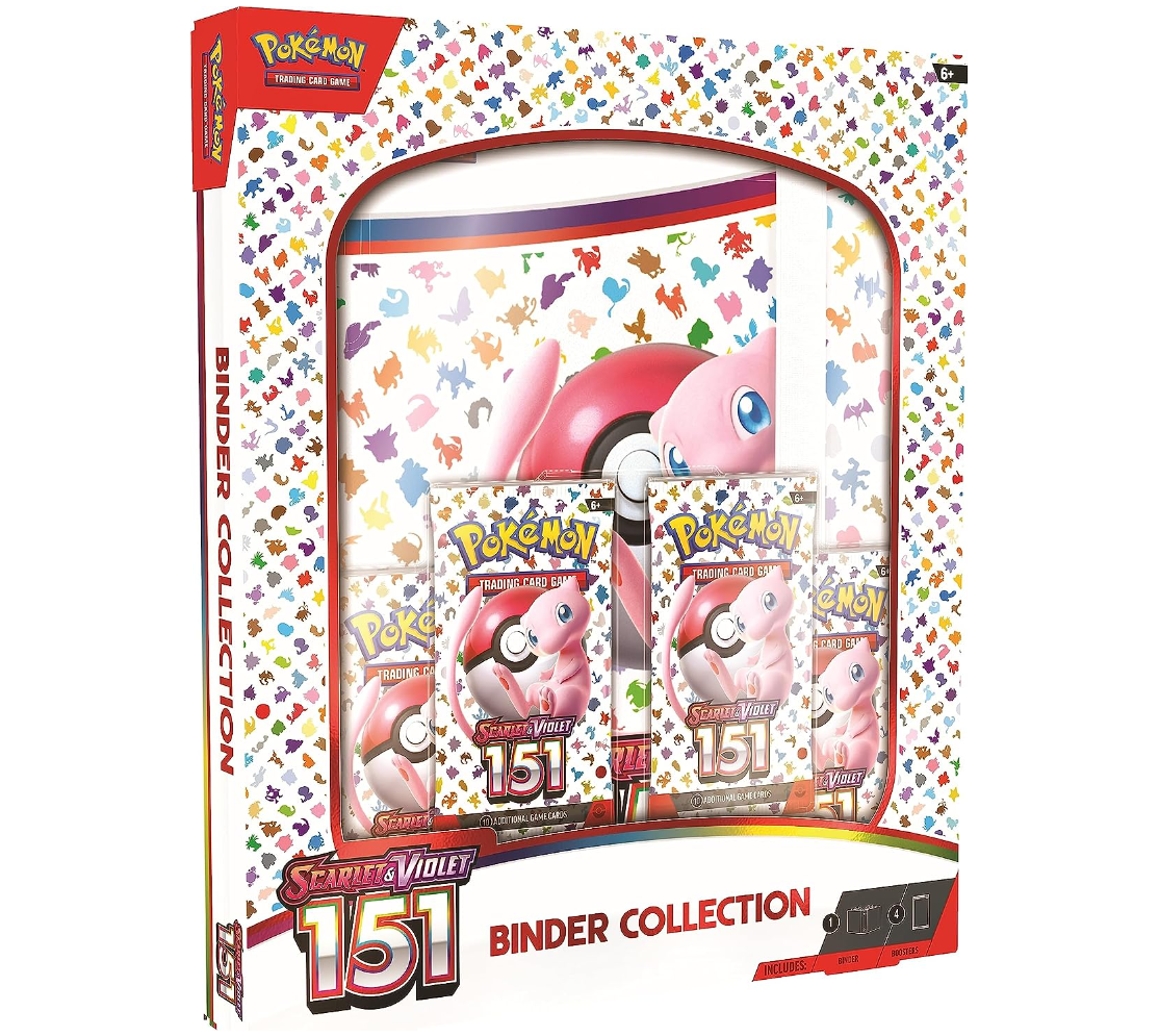 pokemon TCG scarlet violet 151 binder collection box med mew på paketen och pärmen