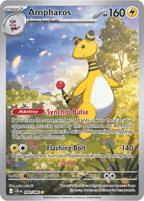 Ampharos 090/086 Pokemon Chaos Rising Illustration Rare