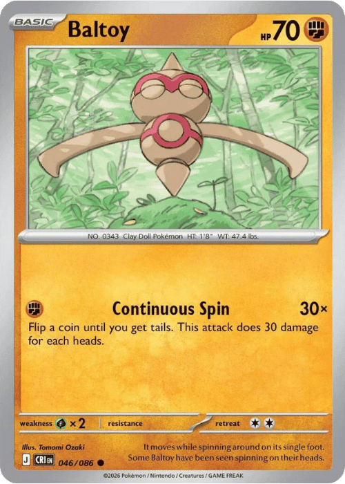 Baltoy 046/086 Pokemon Chaos Rising