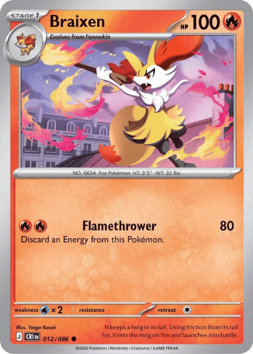Braixen 012/086 - Pokémon Chaos Rising