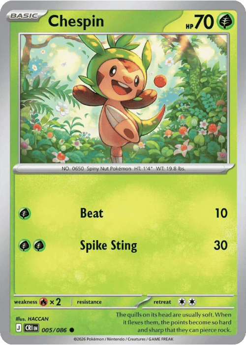 Chespin 005/086 - Pokémon Chaos Rising