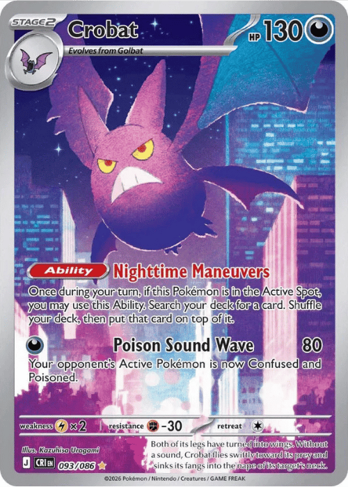 Crobat 093/086 Illustration Rare Card Chaos Rising