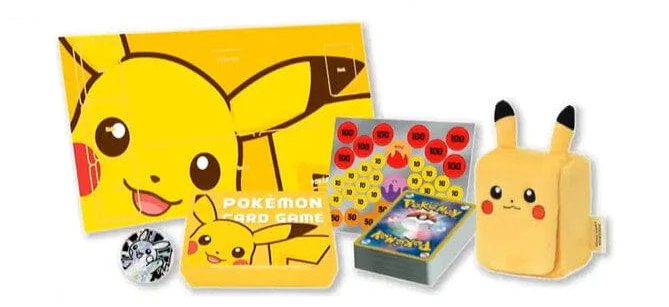 pokemon TCG starter set japanskt ex pikachu set gul med diverse pikachu saker
