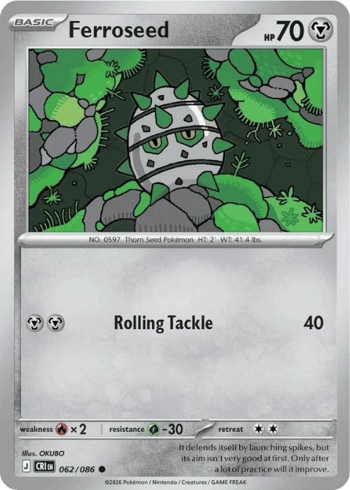 Ferroseed 062/086 Pokemon Chaos Rising