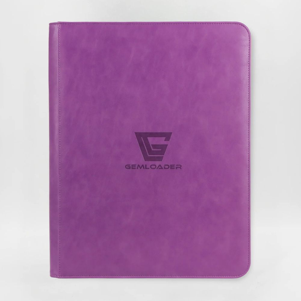 Gemloader Premium 3''X4'' toploader fit collector's binder [216 pockets 3X3]  Purple