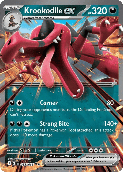 Krookodile ex 055/086 Pokemon Chaos Rising