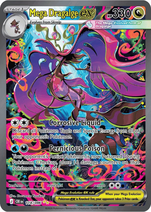Mega Dragalge ex 118/086 - Chaos Rising