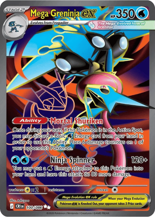 Mega Greninja ex 100/086 Pokemon Chaos Rising
