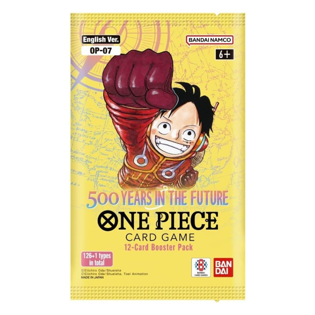 One Piece Card Game - OP07 500 Years Into The Future Booster Pack med futuristiska One Piece kort att samla på