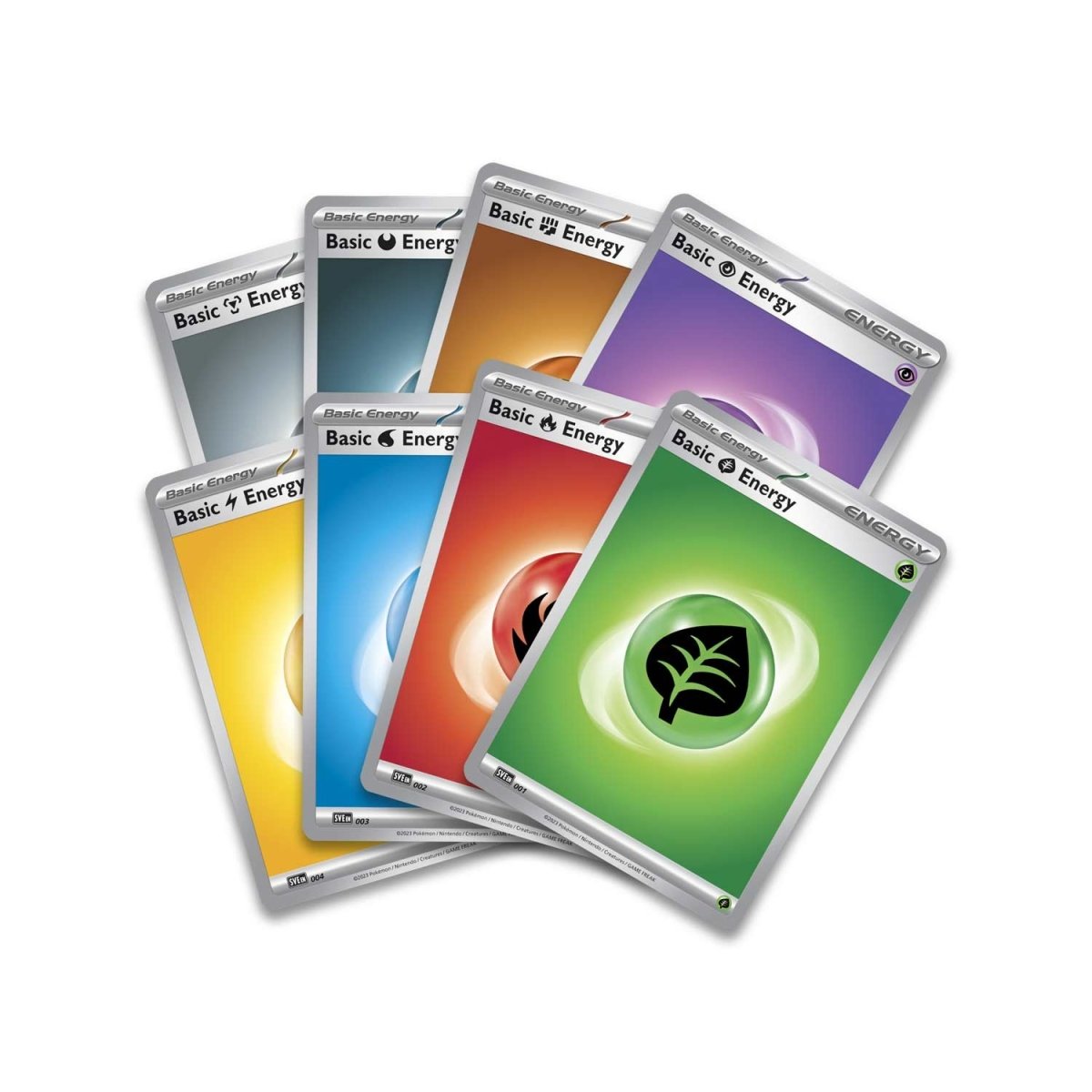 45 stycken basic energy Pokemon kort
