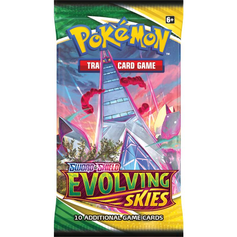 Pokemon Evolving Skies Booster Pack innehåller 10 kort