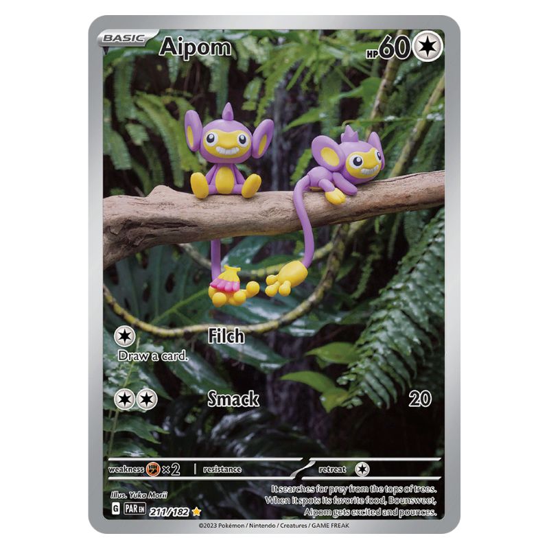 Aipom 211/182 Paradox Rift Pokemon kort