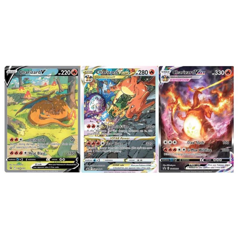 Charizard V, VSTAR &amp; VMAX - SWSH260, 261, 262 Black Star Promo - Sealed