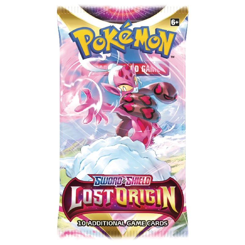 Pokémon Lost Origin Booster Pack innehåller 10 Pokémonkort