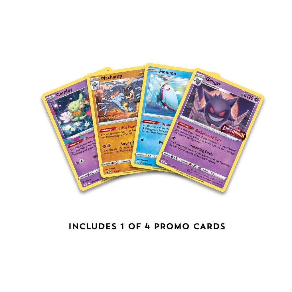 Fyra stycken Pokemon kort från Lost Origin Build & Battle Box