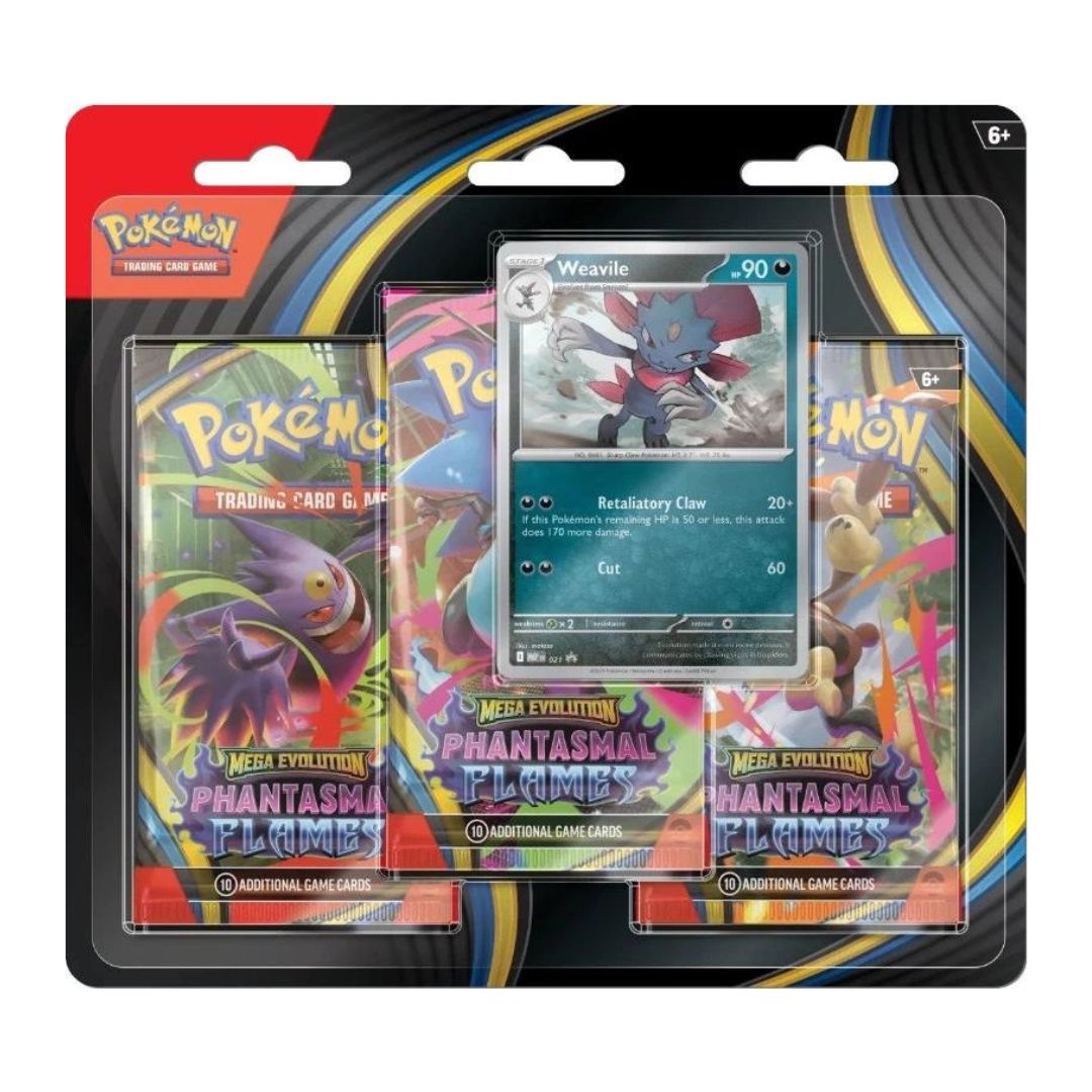 Pokémon Mega Evolution: Phantasmal Flames 3-Pack Blister - Weavile