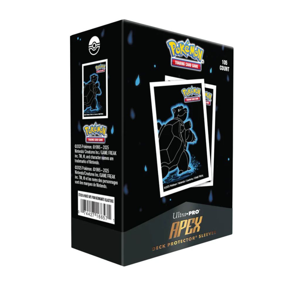 Ultra PRO APEX Deck Protector Sleeves förpackning med Blastoise på omslag