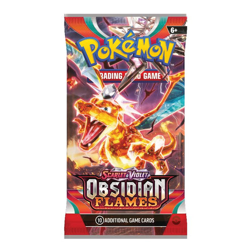 Pokemon kort Obsidian Flames Booster Pack med Charizard omslag.
