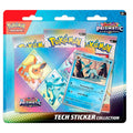 Pokemon Prismatic Evolutions Tech Sticker Collection med snyggt kort av Glaceon