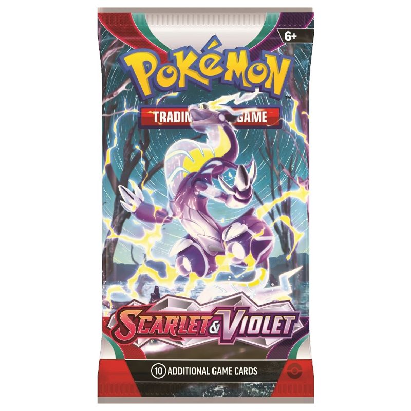 Pokémon Scarlet & Violet Booster Pack som innehåller 10st kort