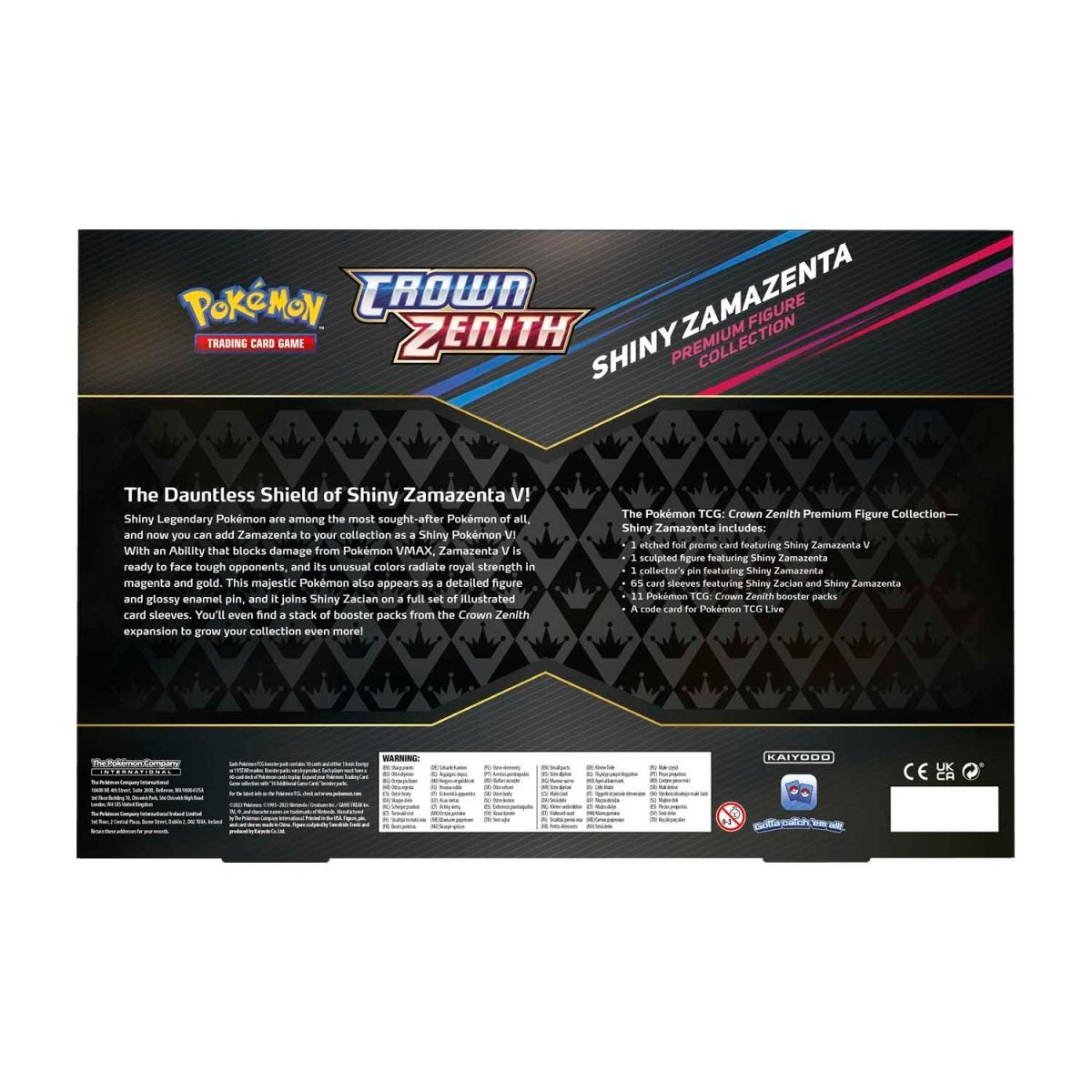 Pokémon kort box baksida från Crown Zenith