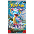 Pokémon Scarlet & Violet 7: Stellar Crown Booster Pack med lapras omslag innehållande 10 kort