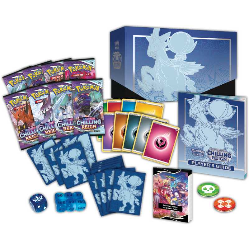 Pokémon Sword & Shield 6: Chilling Reign Elite Trainer Box: Ice Rider Calyrex innehåll