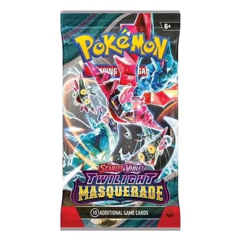 Pokemon Twilight Masquerade Dragapult booster paket innehållande 10 kort