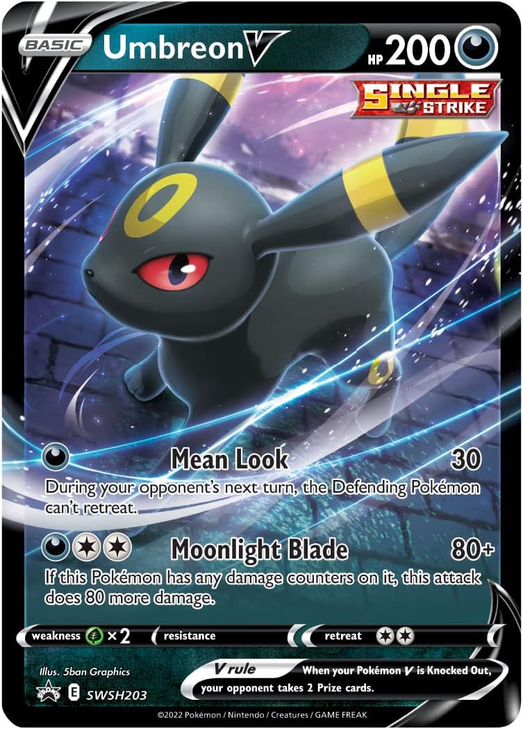 Umbreon V Pokémon kort i mörka färger