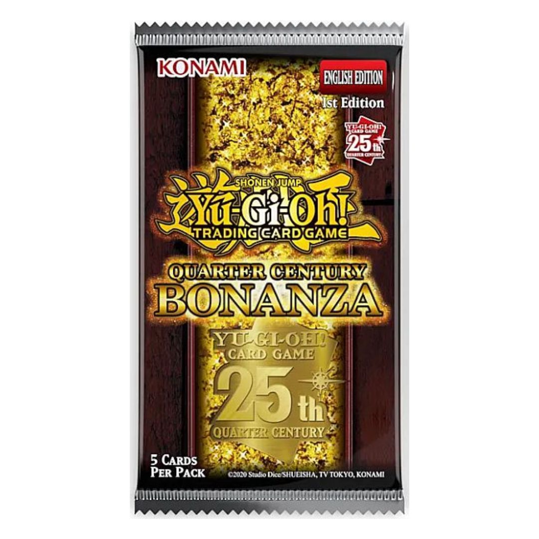 Yu-Gi-Oh! Quarter Century Bonanza jubileumset Booster pack med mängder av kraftfulla kort att addera till sin samling