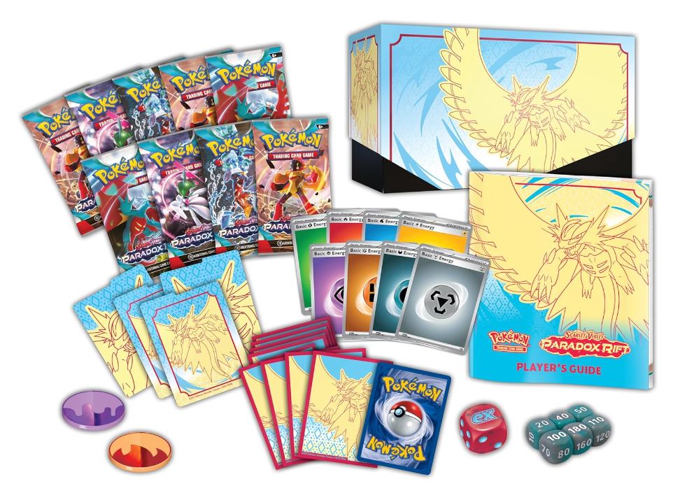 roaring moon paradox rift elite trainer box engelska pokemonkort innehåll
