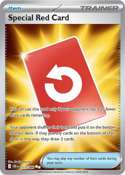 Special Red Card 113/086 Pokemon Chaos Rising