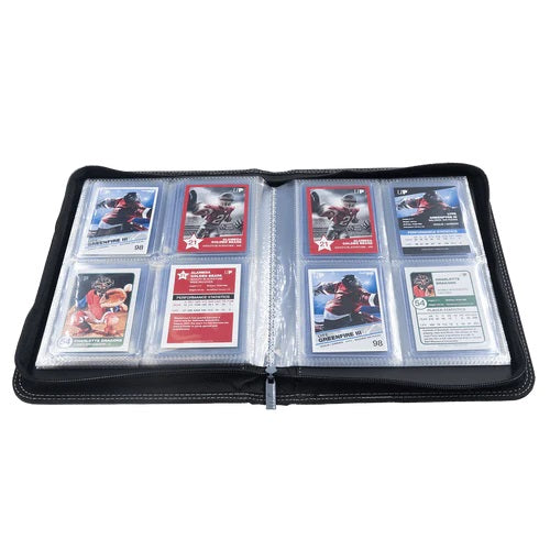 4-Pocket Toploader Zippered Premium PRO-Binder insida