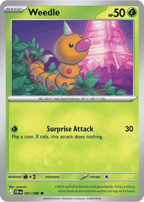 Weedle 001/086 - Pokémon Chaos Rising