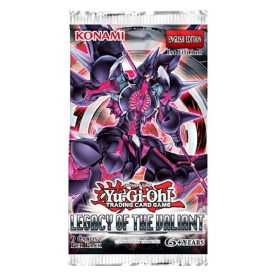Yu-Gi-Oh! Legacy of the Valiant Booster pack med häftiga kort