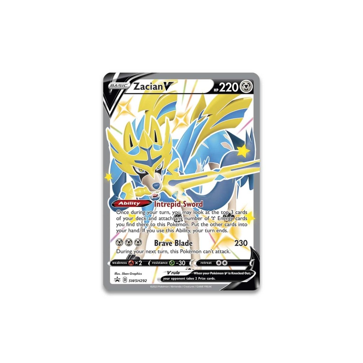 Zacian V SWSH292 Pokémon kort