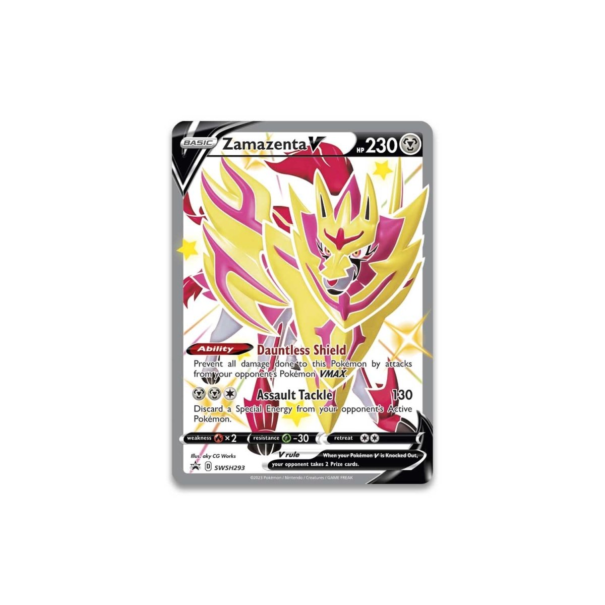 Shiny Zamazenta V Pokémon kort